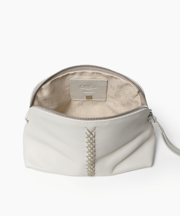 Maxi Vanity Case in Ivory Grained Leather