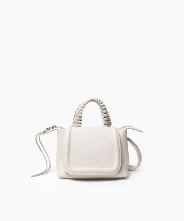 Mini Top Handle in Ivory Grained Leather
