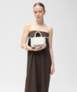 Mini Top Handle in Ivory Grained Leather