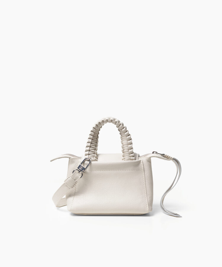 Mini Top Handle in Ivory Grained Leather