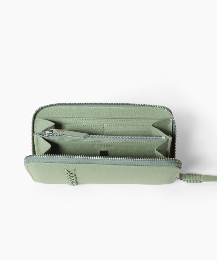 Wallet in Sage Grained Leather