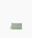 Long Zipped Card Holder in Sage Grained Leather