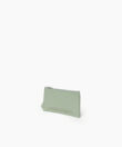 Long Zipped Card Holder in Sage Grained Leather