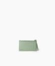 Long Zipped Card Holder in Sage Grained Leather