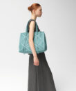 Cross Tote in Sky Grained Leather
