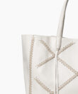 Cross Tote in Ivory Grained Leather