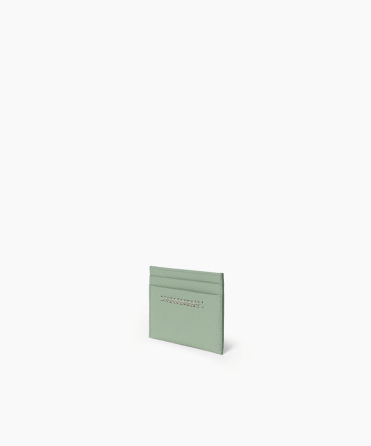 Card Holder in Sage Grained Leather