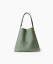 Slim M Tote in Sage Grained Leather