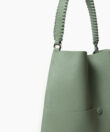 Slim M Tote in Sage Grained Leather