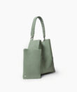 Slim M Tote in Sage Grained Leather