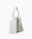 Slim M Tote in Ivory Grained Leather