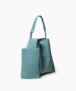 Slim M Stitch Tote in Sky Grained Leather