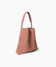 Slim M Stitch Tote in Peach Grained Leather