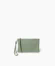Slim Pochette in Sage Grained Leather