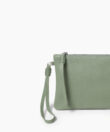 Slim Pochette in Sage Grained Leather