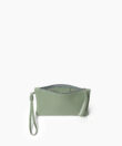 Slim Pochette in Sage Grained Leather