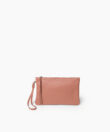Slim Pochette in Peach Grained Leather