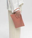 Slim Pochette in Peach Grained Leather
