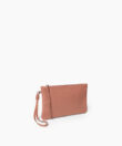 Slim Pochette in Peach Grained Leather