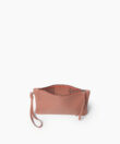 Slim Pochette in Peach Grained Leather