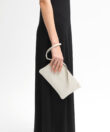 Slim Pochette in Ivory Grained Leather