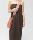 Slim Messenger Barque in Peach Grained Leather