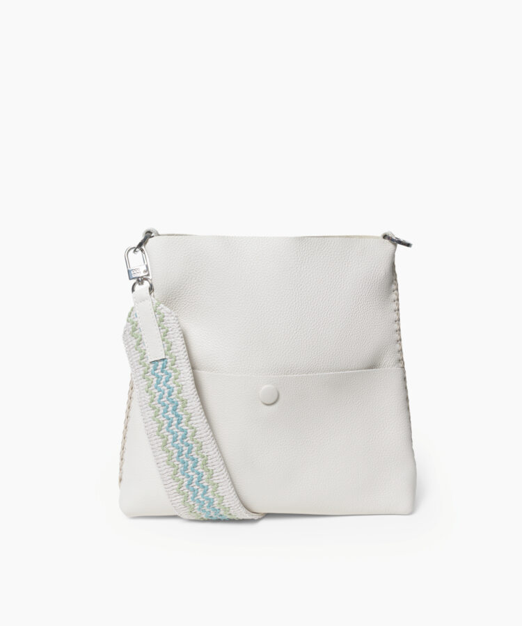 Slim Messenger Lima in Ivory Grained Leather