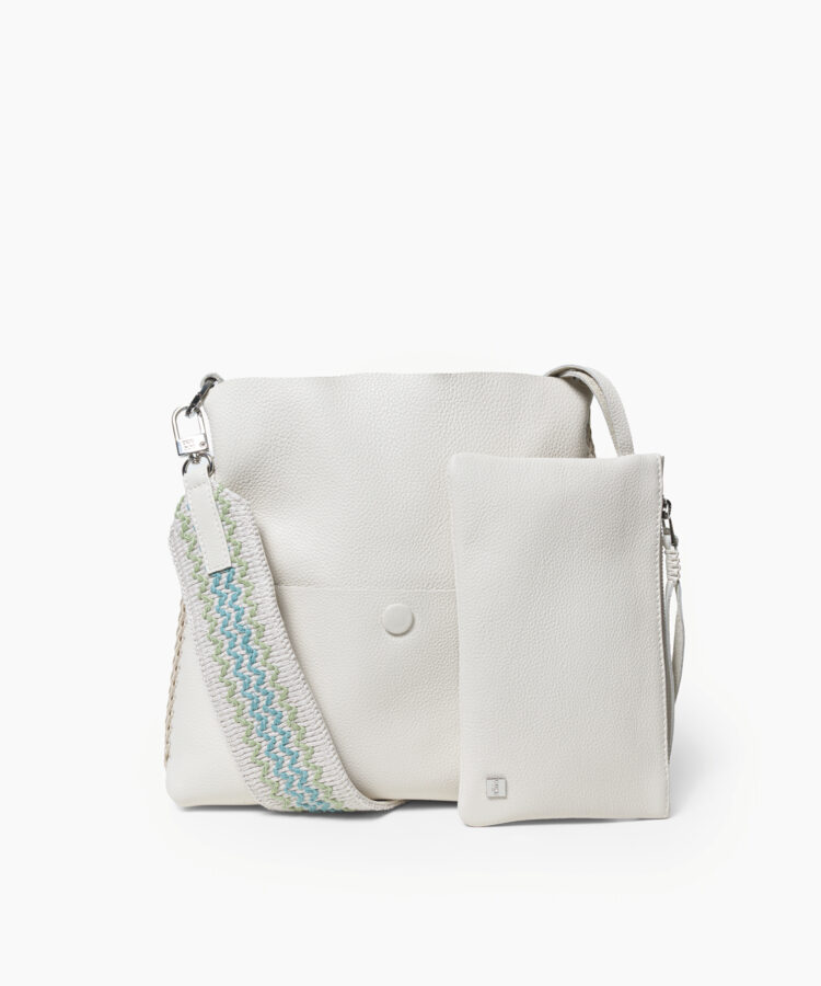 Slim Messenger Lima in Ivory Grained Leather