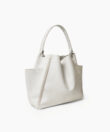 Shoulder Bag in Ivory Grained Leather