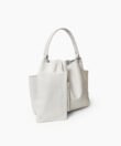 Shoulder Bag in Ivory Grained Leather