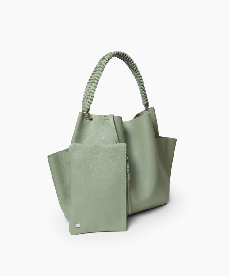Loom Shoulder Bag in Sage Grained Leather