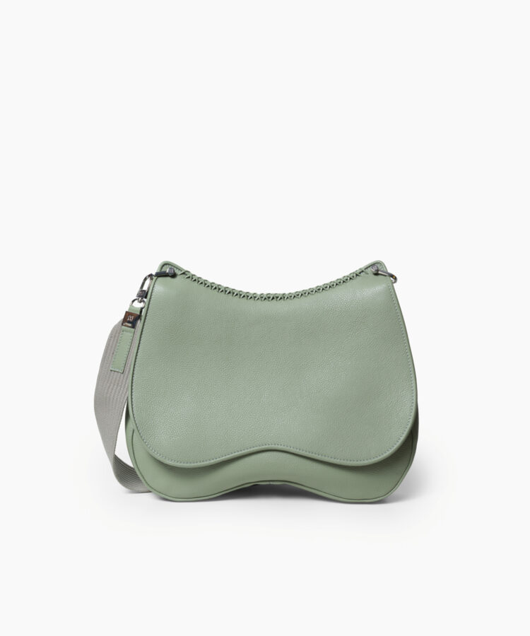 Saddle Bag in Sage Grained Leather
