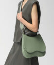 Saddle Bag in Sage Grained Leather
