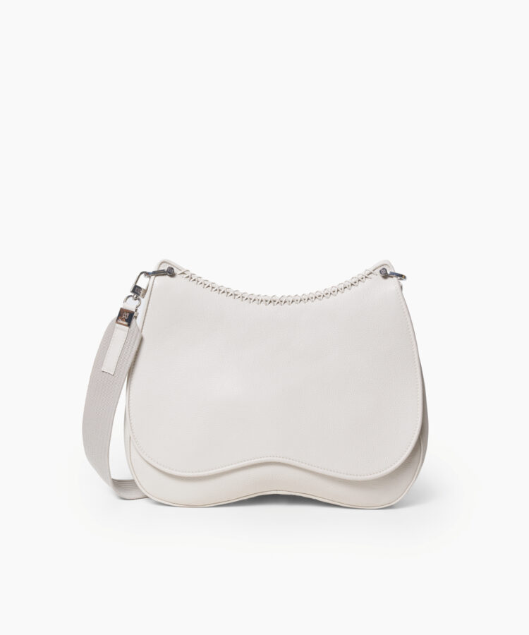 Saddle Bag in Ivory Grained Leather