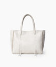Medium Tote in Ivory Grained Leather