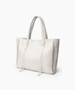 Medium Tote in Ivory Grained Leather