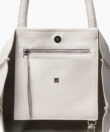 Medium Tote in Ivory Grained Leather