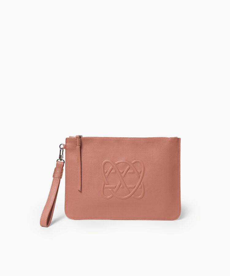 CC Pochette in Peach Grained Leather
