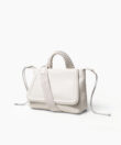 Medium Top Handle Bag in Ivory Grained Leather