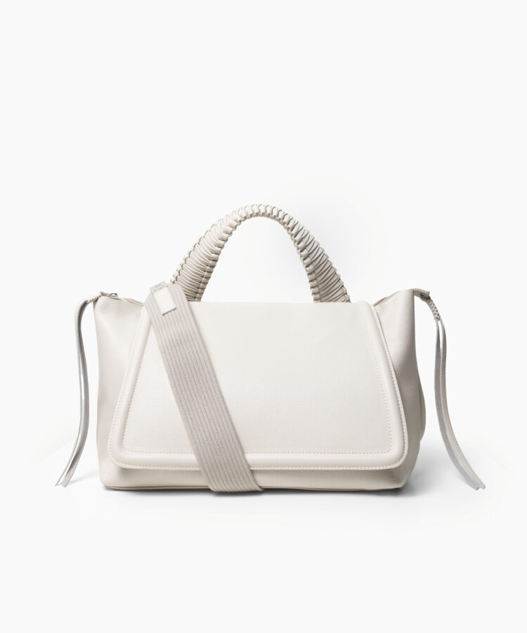 Top Handle Bag in Ivory Grained Leather