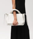 Top Handle Bag in Ivory Grained Leather