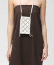 Cross Pocket Bag in White Smooth Leather