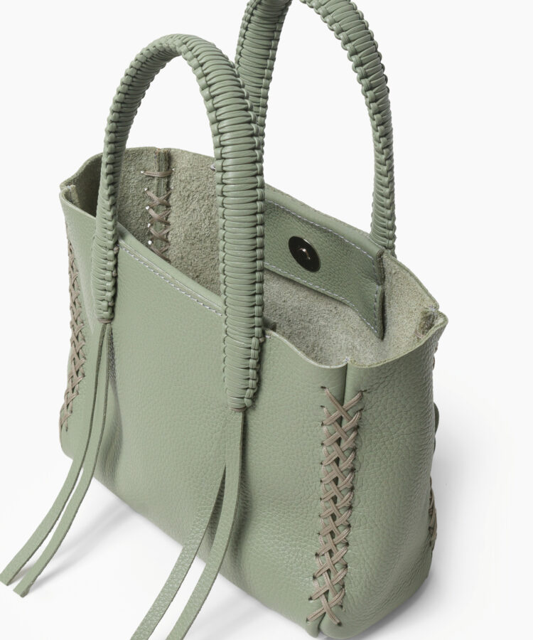 Micro Tote in Sage Grained Leather
