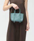 Micro Tote in Sky Grained Leather