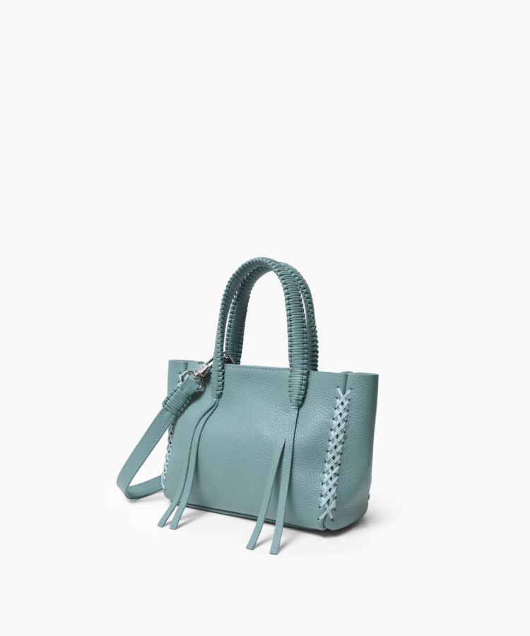 Micro Tote in Sky Grained Leather