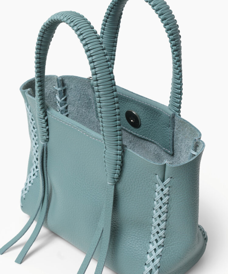 Micro Tote in Sky Grained Leather