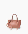 Micro Tote in Peach Grained Leather