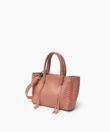 Micro Tote in Peach Grained Leather