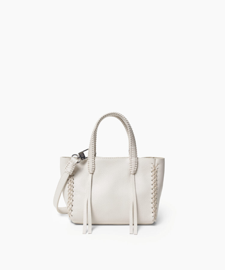 Micro Tote in Ivory Grained Leather