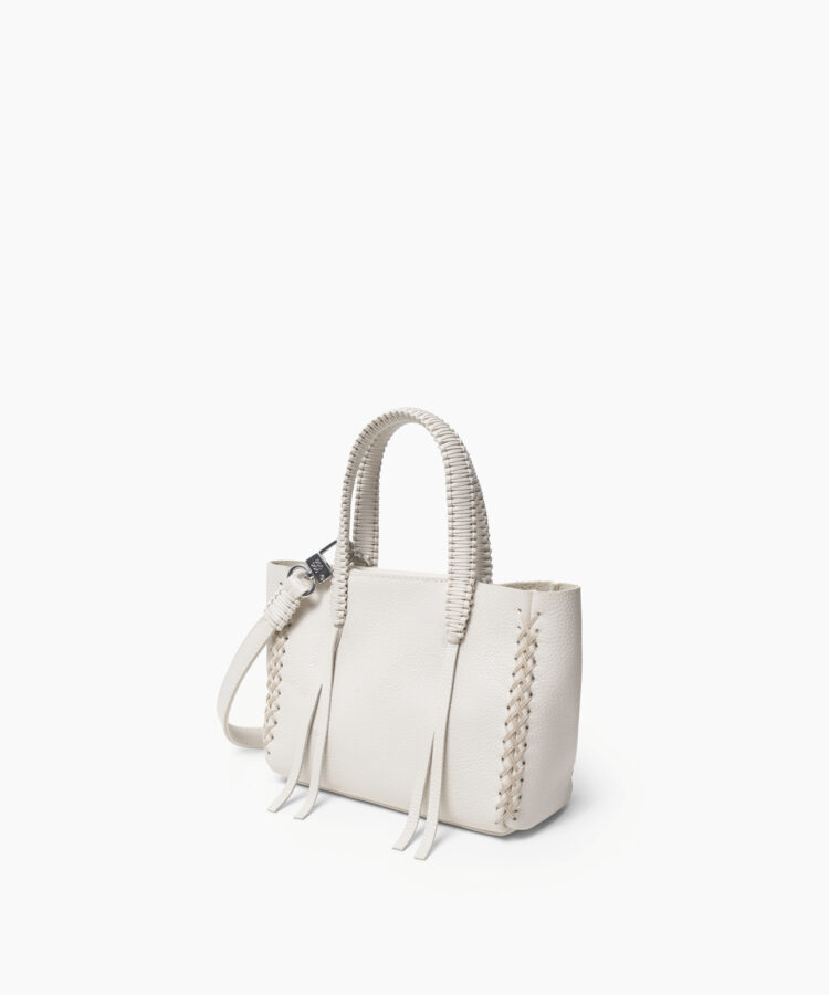 Micro Tote in Ivory Grained Leather